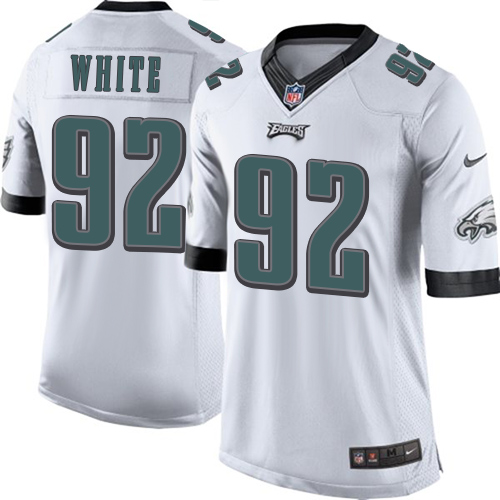 Men's Limited Reggie White Nike Jersey White Road - #92 NFL Philadelphia Eagles